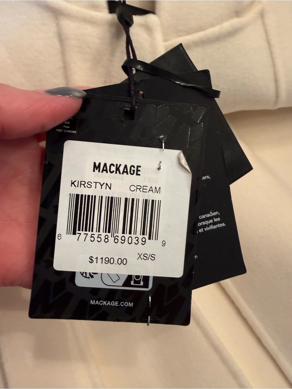 Mackage Cream Hooded Cape Coat - Picture 7 of 9